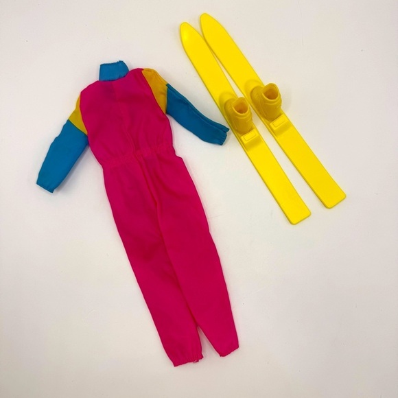 Mattel Other - 1989 Vintage Barbie Doll All Stars Ski Suit Outfit With Yellow Skis #2553